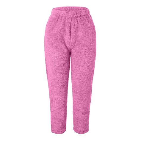 Taqqpue Women's Plush Pajama Pants Plus Size Soft Comfy Fuzzy Pajama ...