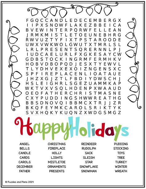 Holiday Word Search For Adults | Fanny Printable