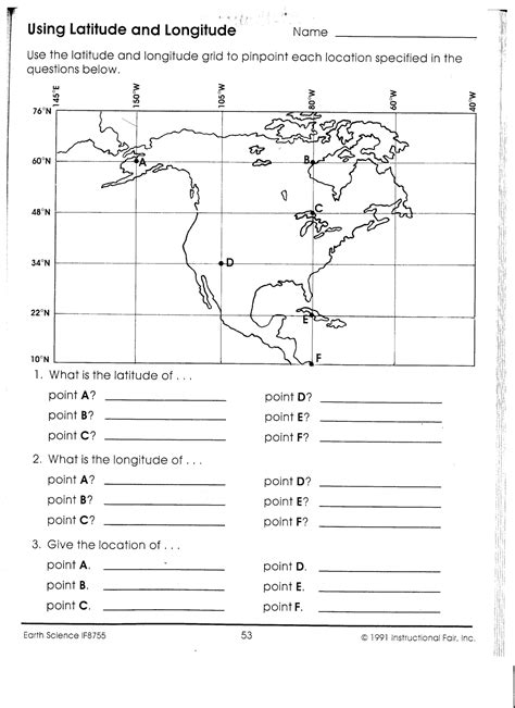 Latitude And Longitude Worksheets