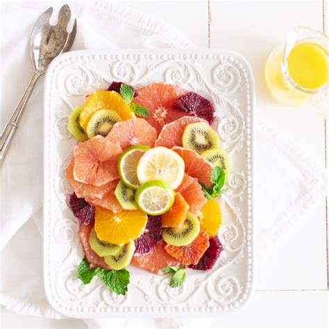 Citrus Kiwi Fruit Salad with Honey Lime Dressing - Fraiche Living
