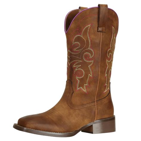 SheSole Women's Cowboy Cowgirl Boots Western Wide Square Toe Wide Calf ...