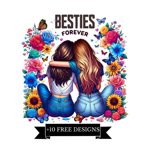 Besties Forever PNG, Best Friend Forever, Best Friend Png, Daily Affirmation, Sunflowers, Bff ...