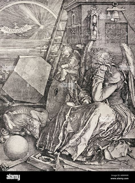 Melancholy. Engraved by Albrecht Durer Stock Photo - Alamy