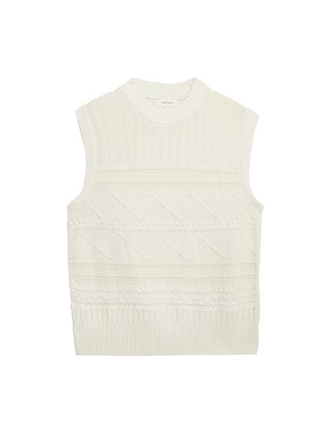 Buy Merino Wool Blend Textured Knitted Vest at Marks & Spencer