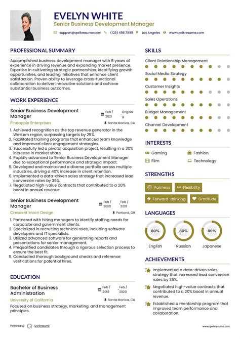 10+ Senior Business Development Manager Resume Samples & Templates for 2025