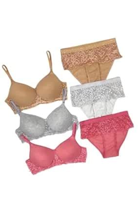 Buy Net Bra Panty Set Women and Girls (Grey, 28) at Amazon.in