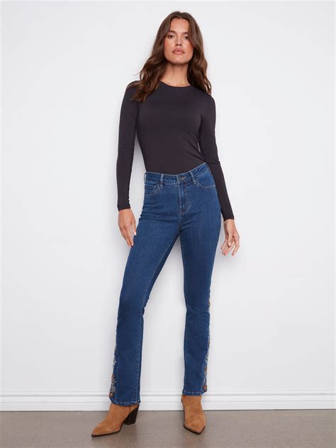 Embroidered Denim | Women's Embroidered Jeans | Charlie B