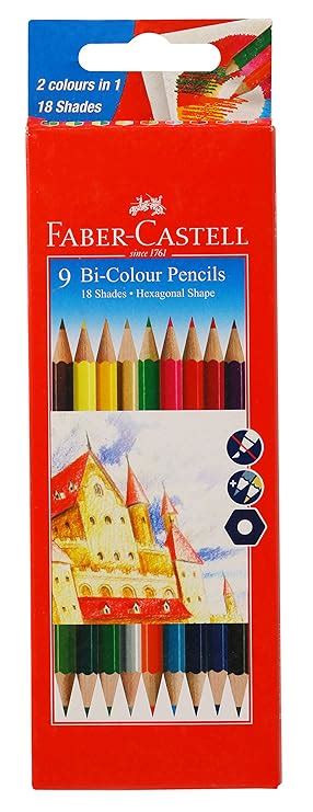 Faber-Castell Bi-Color Pencil Set - Pack of 8 (Assorted) : Amazon.in ...