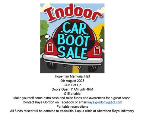 Indoor Car Boot Sale, Hopeman Memorial Hall, Elgin, 9 August 2025 ...