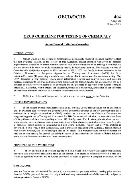 OECD guideline for reproduction toxicity studies - Adopted: 28 July ...
