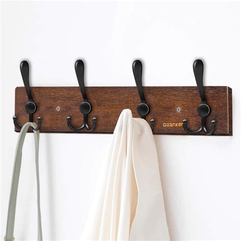 Dzanken Wall Mount Coat Rack with 4 Metal Hooks, India | Ubuy
