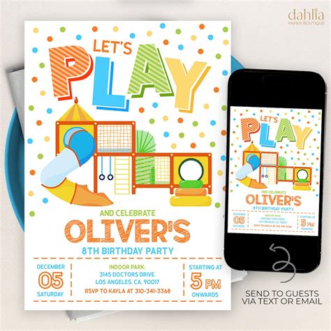Playground Birthday Invitation, EDITABLE Jungle Gym Party Invite ...