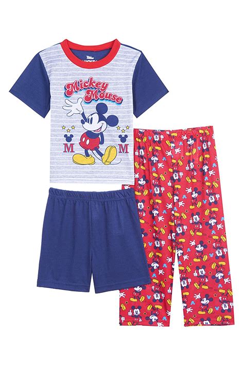 Buy Disney Boys' Toddler Mouse 3-Piece Pajama Set, Mickey Classic, 4T ...