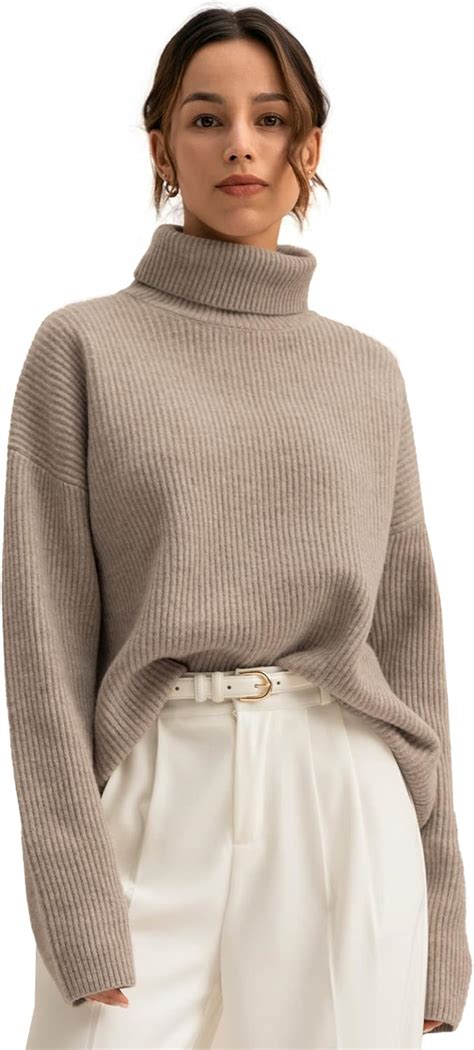 Buy LilySilk Oversized Sweater for Women 100% Merino Wool Turtleneck ...