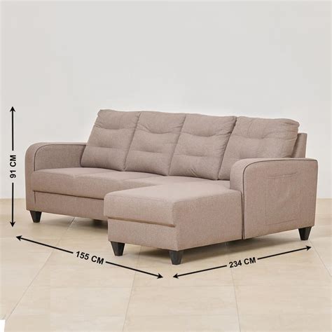 Buy Montoya Fabric 3-Seater Right Corner Sofa With Chaise - Brown from ...