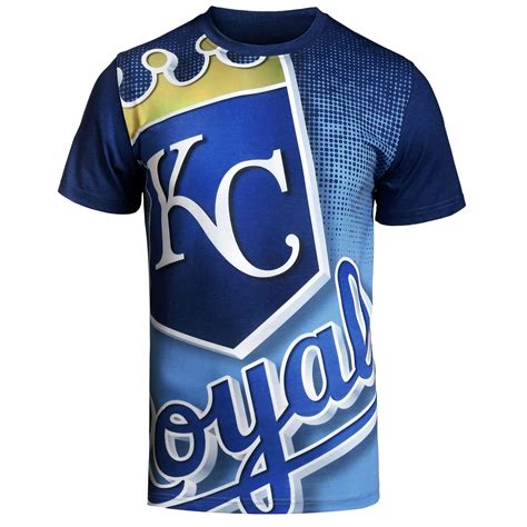 MLB Kansas City Royals Big Logo T-Shirt - Royal/Light Blue