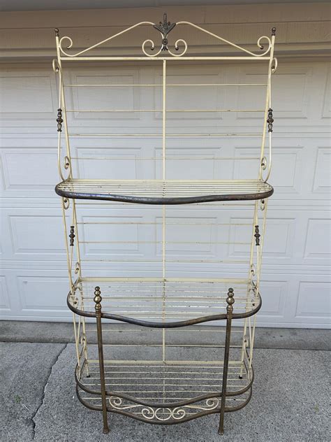 Vintage Brass & Wrought Iron Baker Rack Ornate Baker's Rack Shelf - Etsy