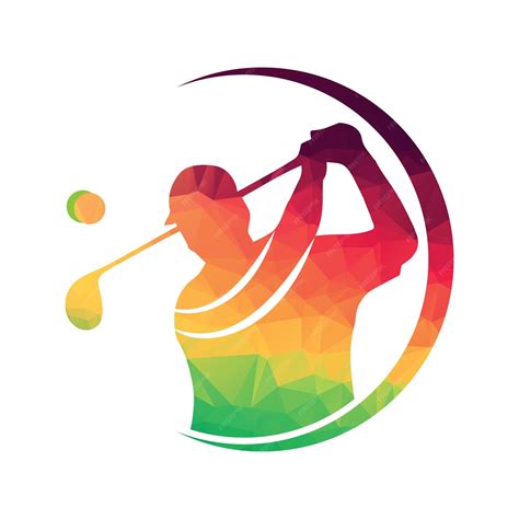 Golf logo swing shoot | Premium Vector