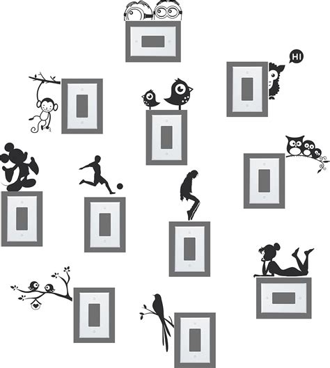 Buy Happy Walls Black Animated Switch Board Penal Decor Wall Sticker ...