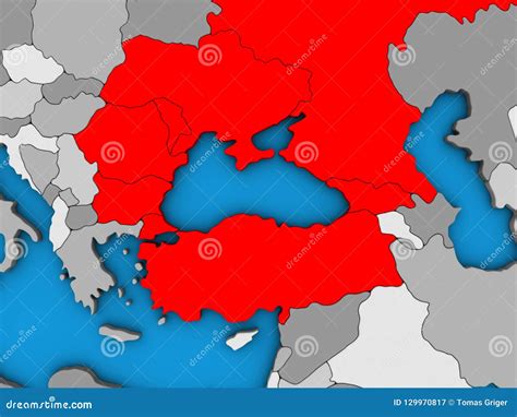 Black Sea Region on 3D map stock illustration. Illustration of countries - 129970817