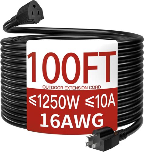 Amazon.com: Skrizcable 16/3 100 Ft Outdoor Extension Cord Waterproof ...