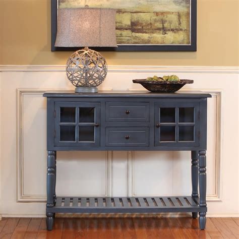 Decor Therapy Casual Antique Navy Console Table in the Console Tables ...