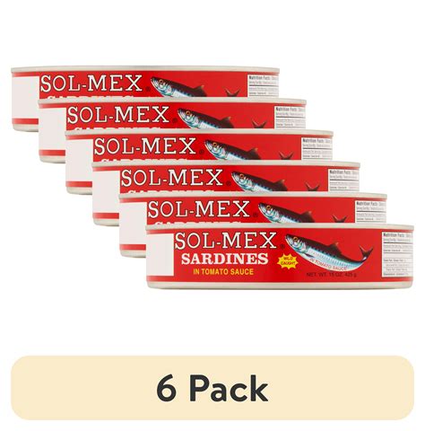 (6 pack) Sol-Mex Wild caught Sardines in Tomato Sauce, 15 Oz - Walmart.com