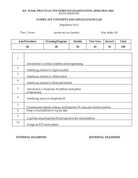 OCS352: IOT Concepts and Applications Lab - End Semester Exam Guide ...