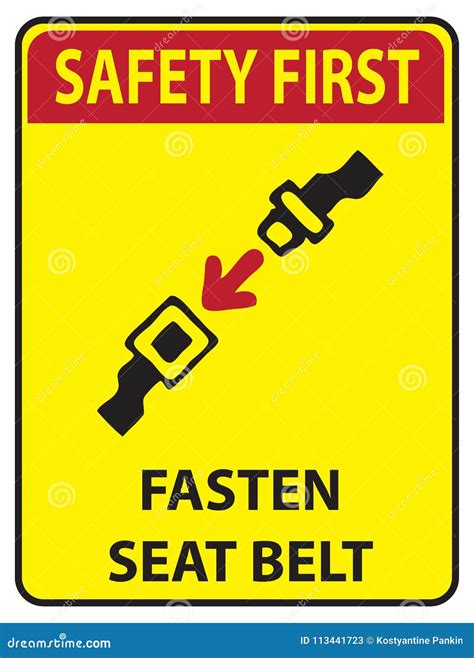Safety First - Fasten Seat Belt Stock Vector - Illustration of safe ...