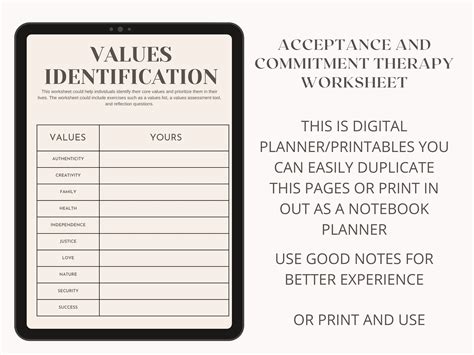 Printable Acceptance Therapy Worksheets - Mindfulness, DBT, and ACT ...