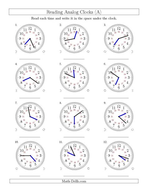 Teach child how to read: Analog Clock Printable Worksheets