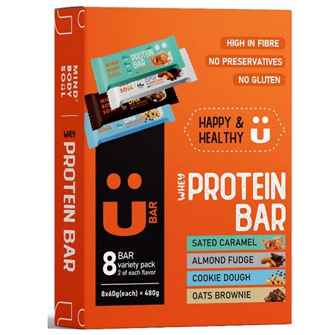 U bar Premium Assorted Protien Bar with 20 gms - 400 gms | Gluten Free ...