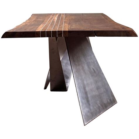 Vintage Black Walnut Dining Table For Sale at 1stDibs