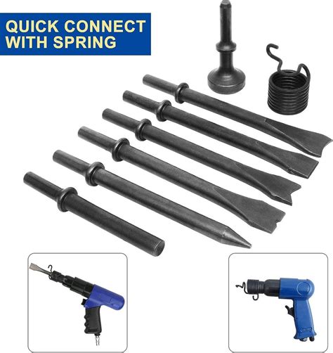 8 Piece Air Chisel Set Pneumatic Chisel Air Hammer Punch Chipping Bits ...
