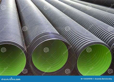 Large Corrugated PVC Pipes for Drainage. Corrugated Water Pipes of ...