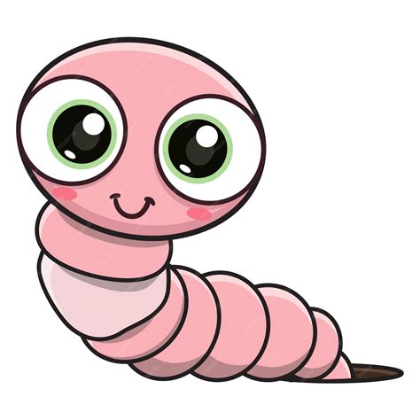 Vector illustration of cute worm cartoon | Premium Vector