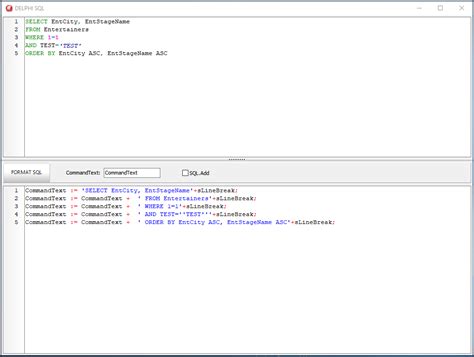 Image result for SQL Code in Delphi