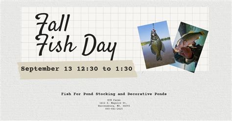 Fall Fish Day (Pond Stocking Fish) at ECK Farms, 1412 S. Maguire St ...