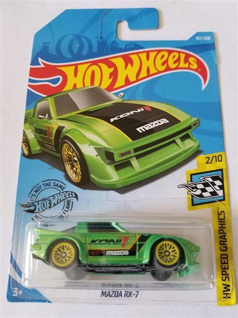 Buy Mattel Hot Wheels 2019 Hw Speed Graphics Mazda RX-7, Green 167/250 ...