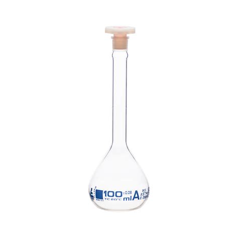Flask Volumetric With Polypropylene Stopper ASTM-E288 STD Class A,100 ...