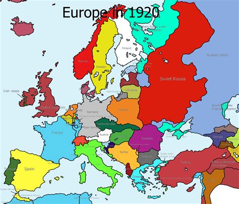 Map Of Europe 1920s