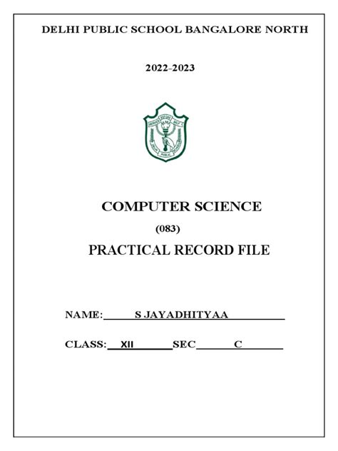 Image result for Index for Practical File Class 12 Computer Science