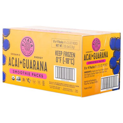 Buy Pitaya Foods - Organic Acai + Guarana Smoothie Packs, Pre-Packaged ...