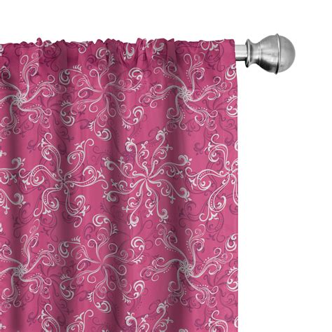 Ambesonne Hot Pink Curtains, Spring Flourish Bloom, Pair of 28"x84 ...