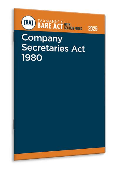 Taxmann's Company Secretaries Act 1980 – Bare Act with Section Notes ...