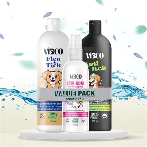 Buy Vibco(Combo of 3) Dog Flea and Tick Shampoo(200ml)+Anti Itch ...