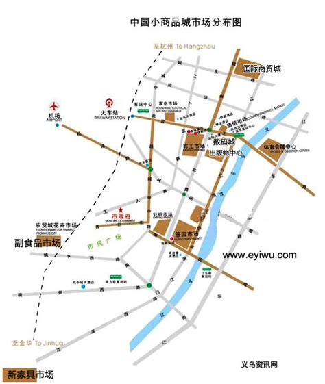 义乌市场分布图 - 义乌地图