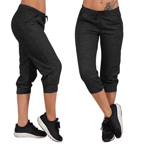 Xysaqa Women's Capris Yoga Pants Loose Jogger Workout Capris Sweatpants ...