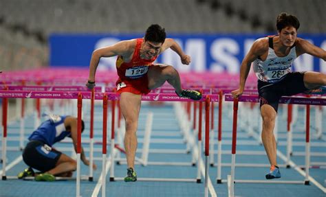组图：亚运男子110米栏决赛 谢文骏夺冠韩国亚军【2】--体育--人民网