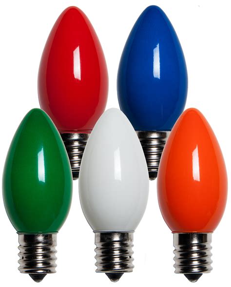 C9 Christmas Light Bulb - C9 Multicolor Christmas Light Bulbs, Opaque